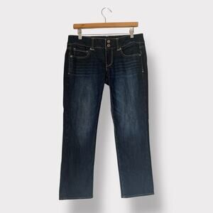 Y2k American Eagle Low Rise Artist Crop Dark wash size 6